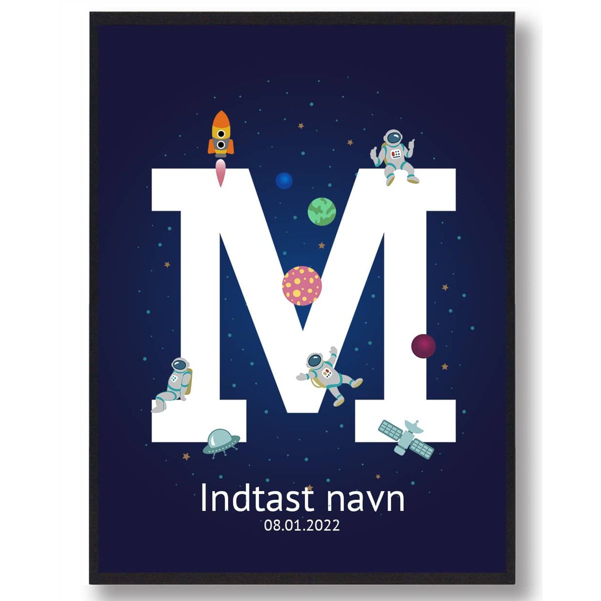 Navneplakat rummet - M (Størrelse: M - 30x40cm)