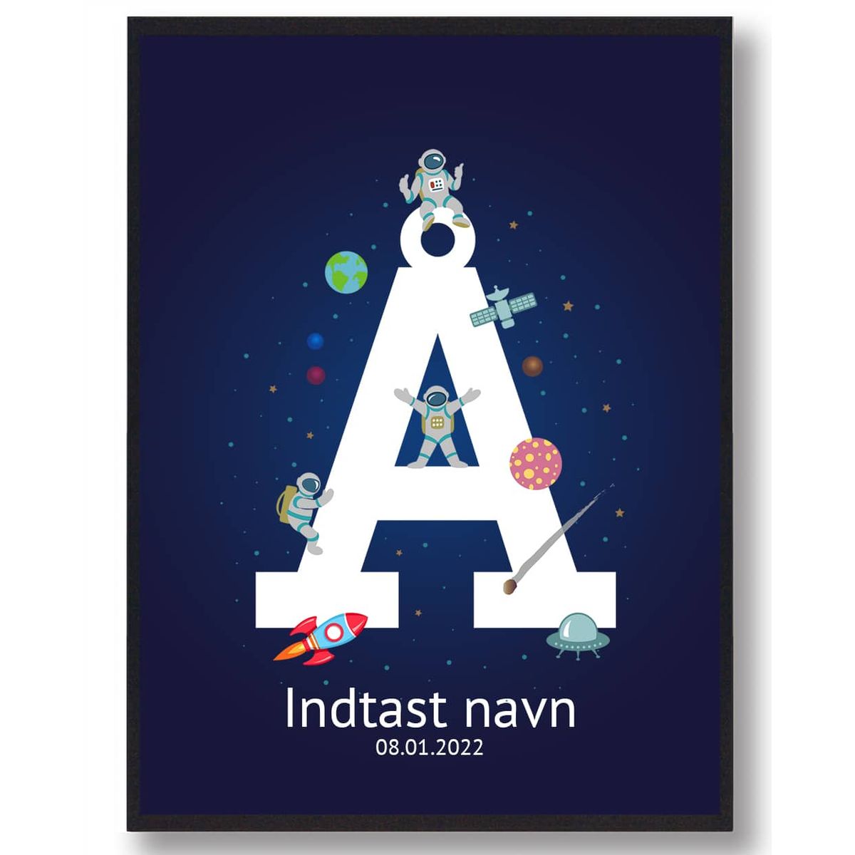 Navneplakat rummet - Å (Størrelse: S - 21x29,7cm (A4))