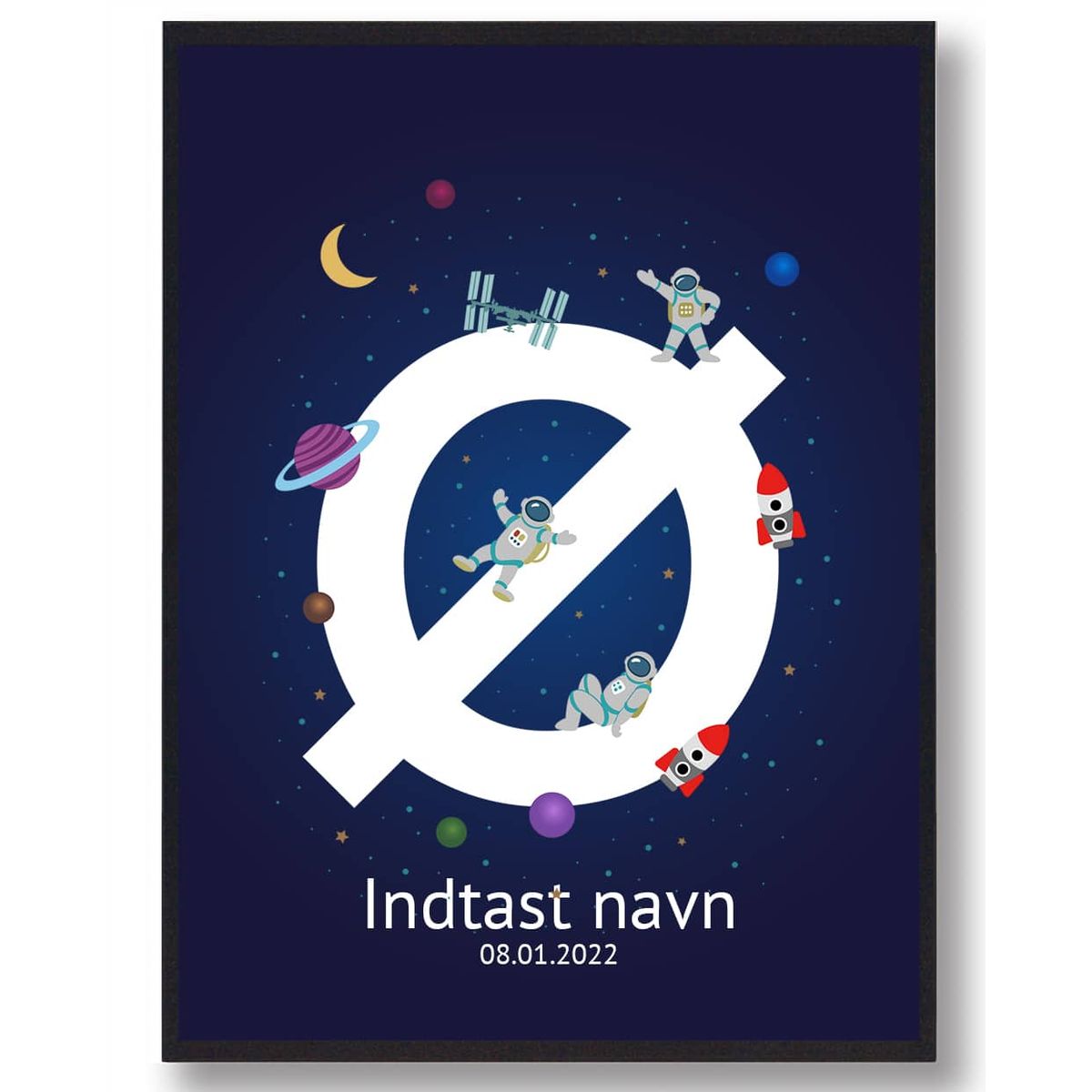 Navneplakat rummet - Ø (Størrelse: L - 50x70cm (B2))