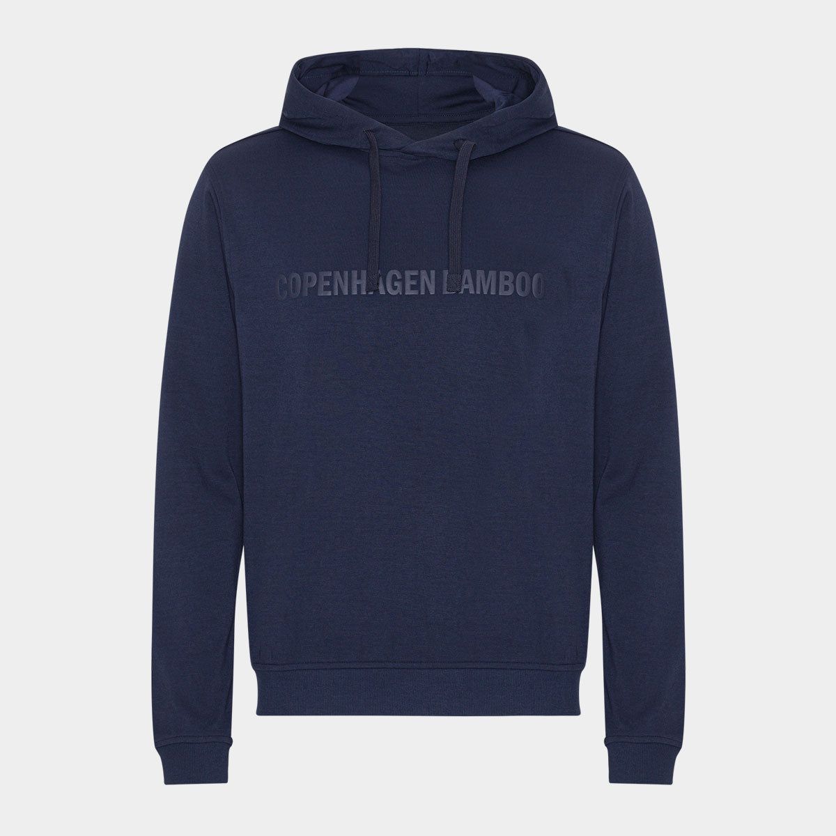 Navy bambus hoodie med logo fra Copenhagen Bamboo, L