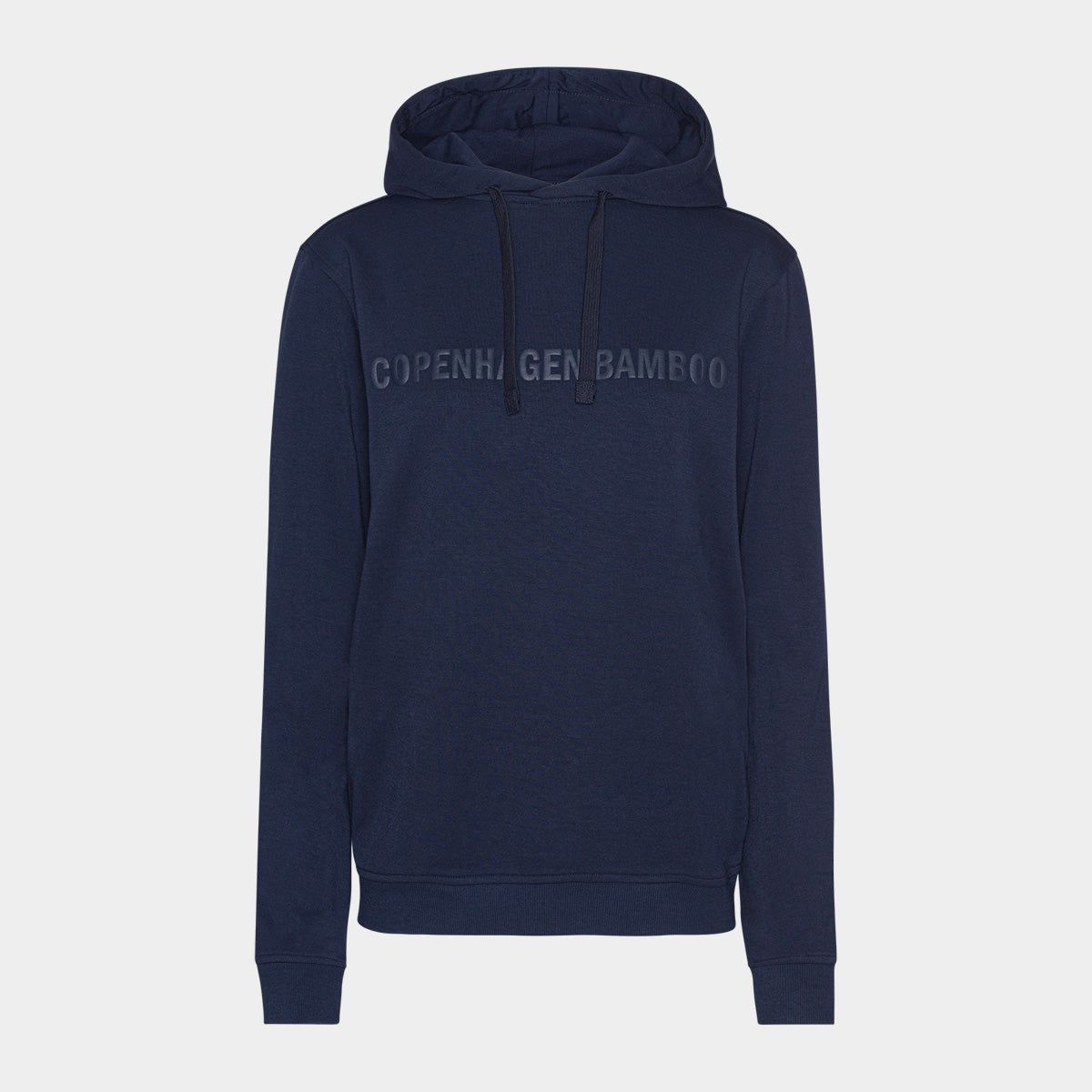 Navy bambus hoodie med logo fra Copenhagen Bamboo, L