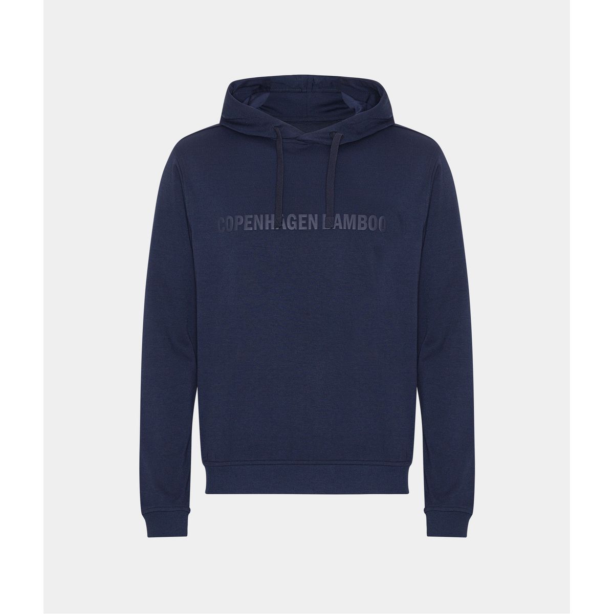 Navy bambus hoodie til mænd med logo fra Copenhagen Bamboo, XL