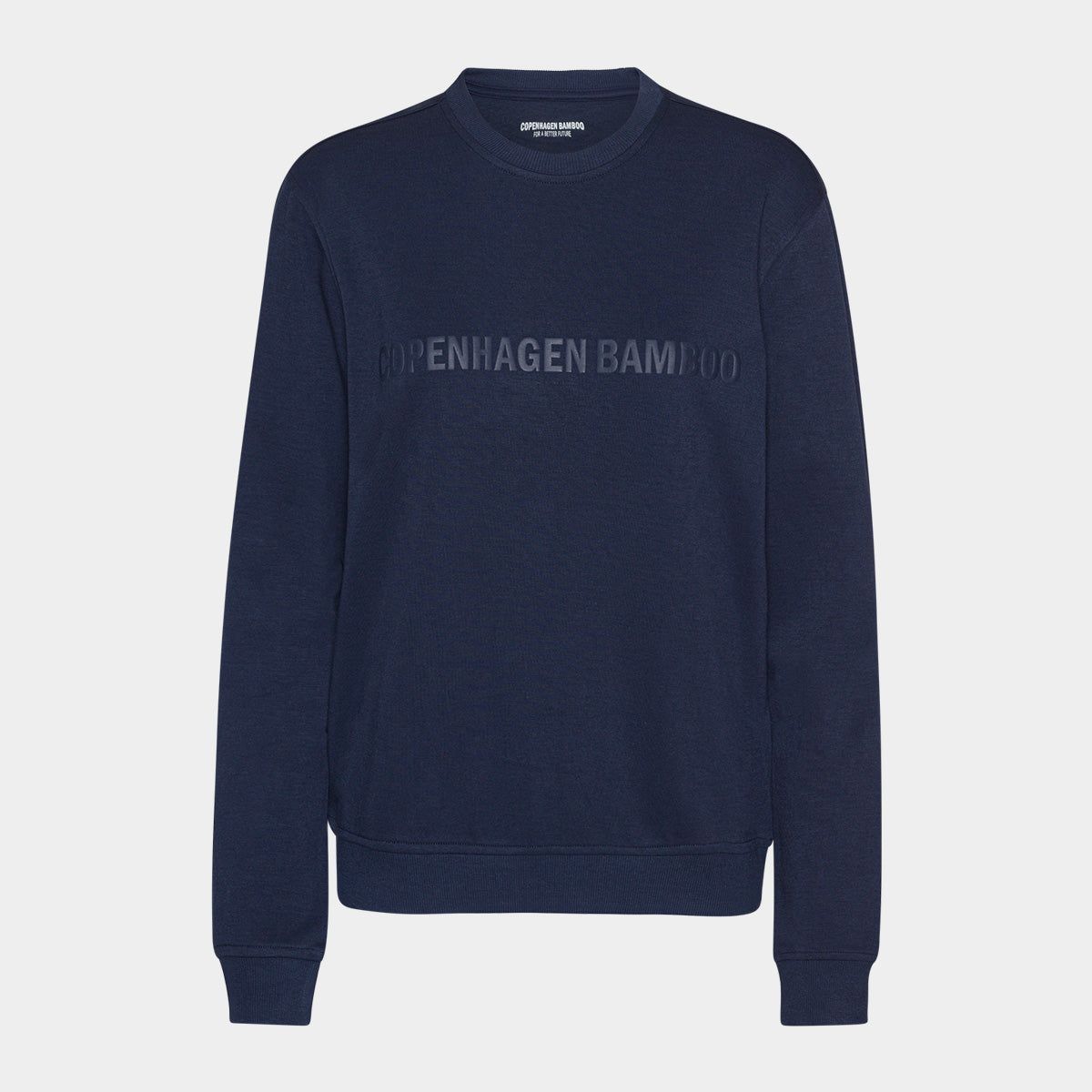 Navy bambus sweatshirt med logo fra Copenhagen Bamboo, XS