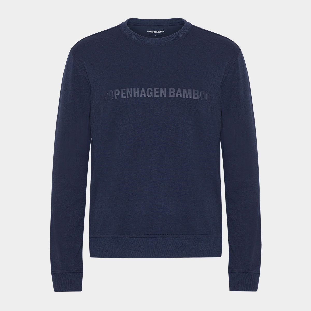 Navy bambus sweatshirt med logo, L