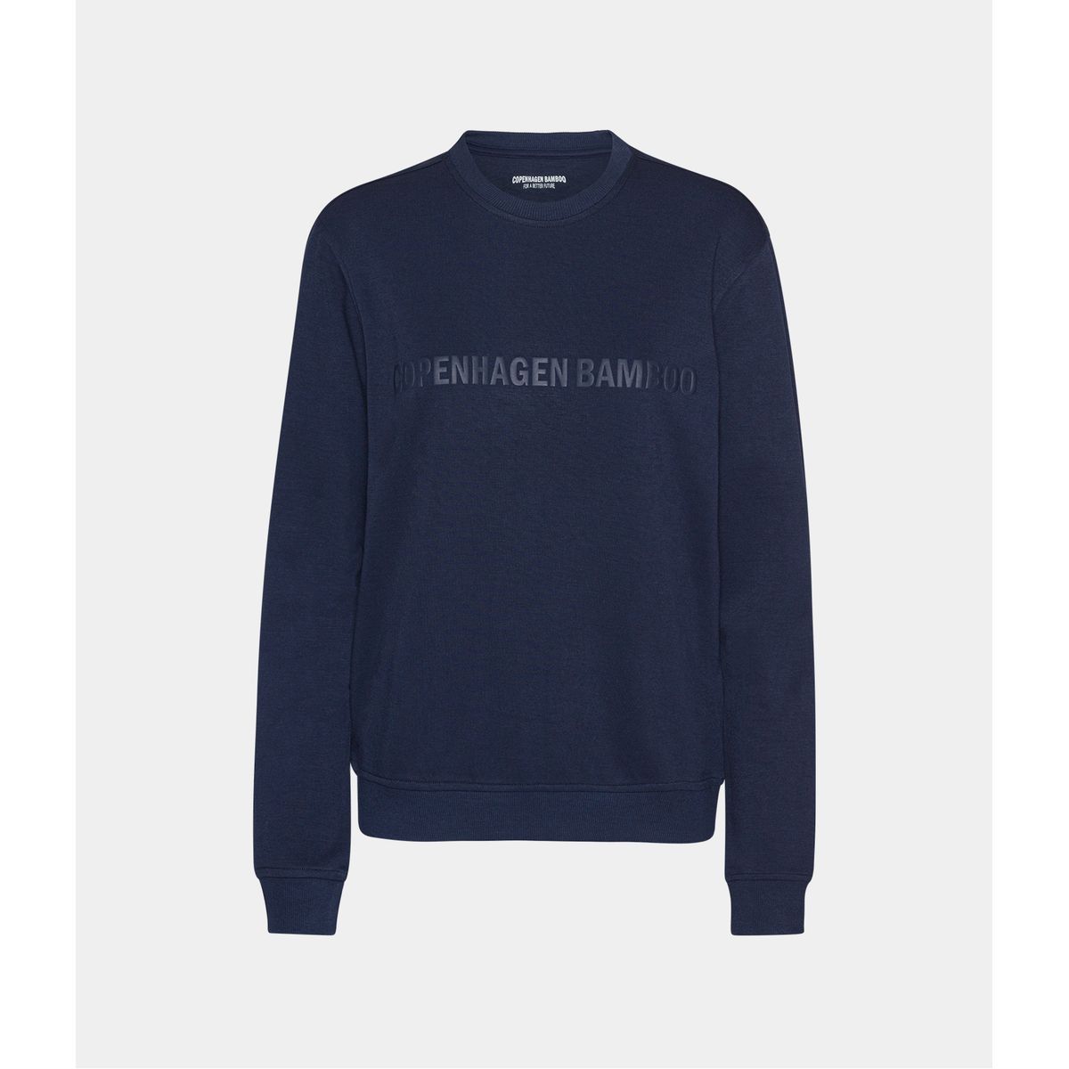 Navy bambus sweatshirt til dame med logo fra Copenhagen Bamboo, L