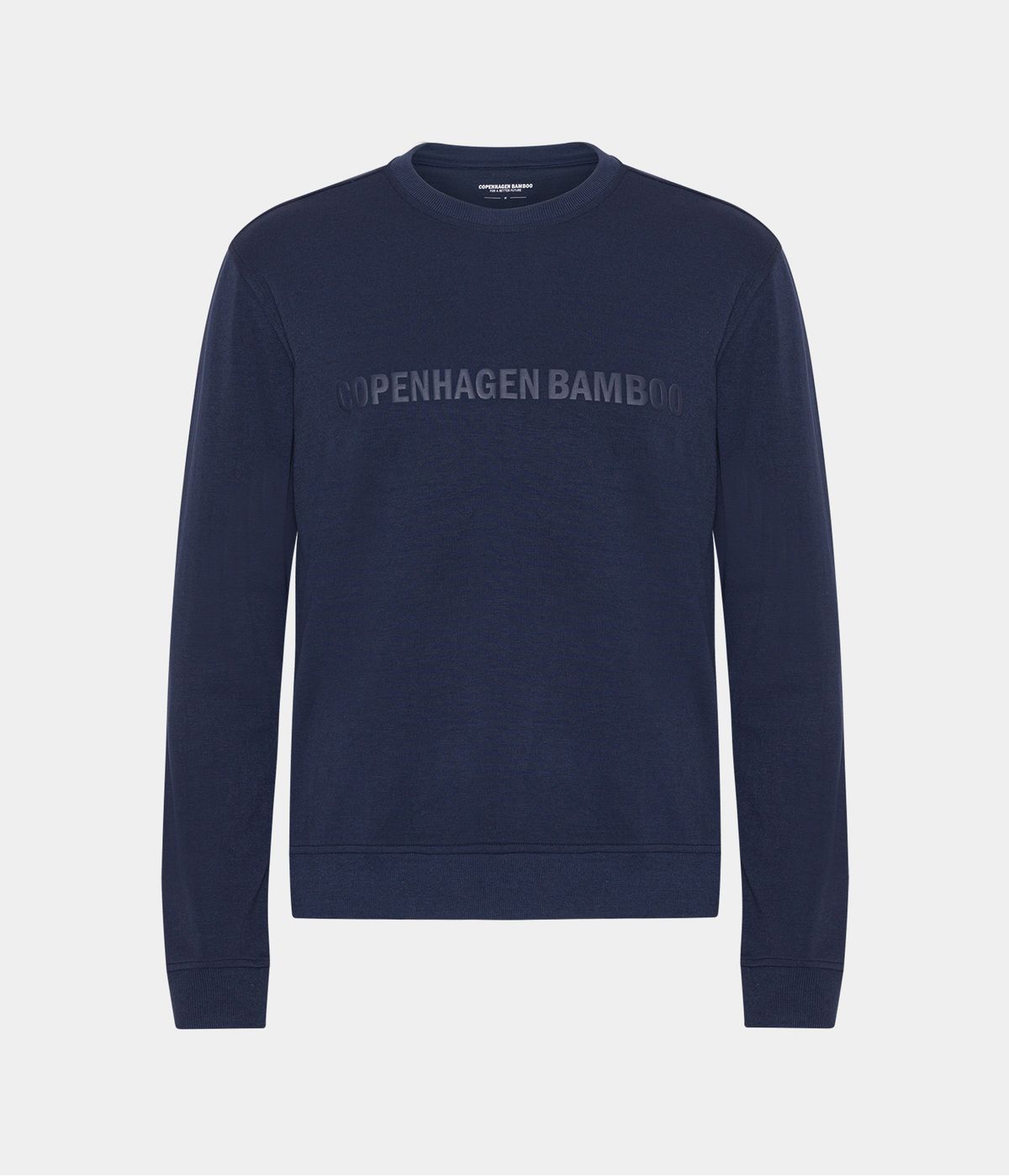 Navy bambus sweatshirt til mænd med logo fra Copenhagen Bamboo, XXL