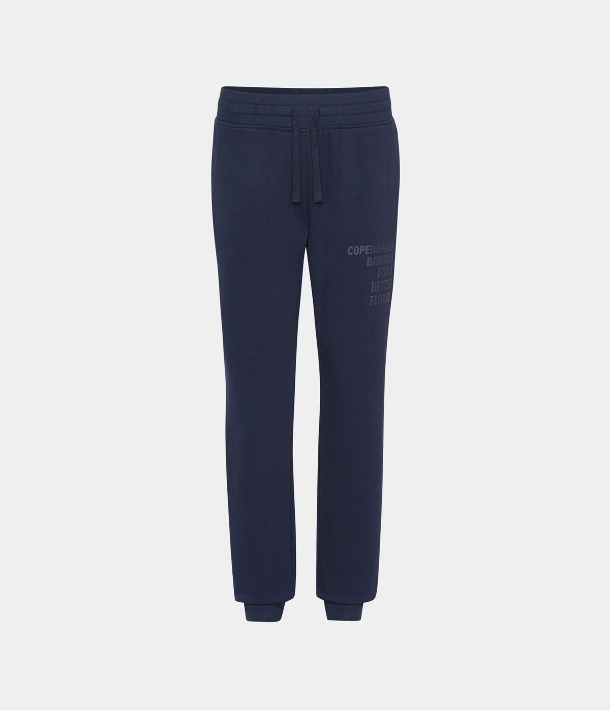 Navyblå bambus sweatpants til dame med logo fra Copenhagen Bamboo, M