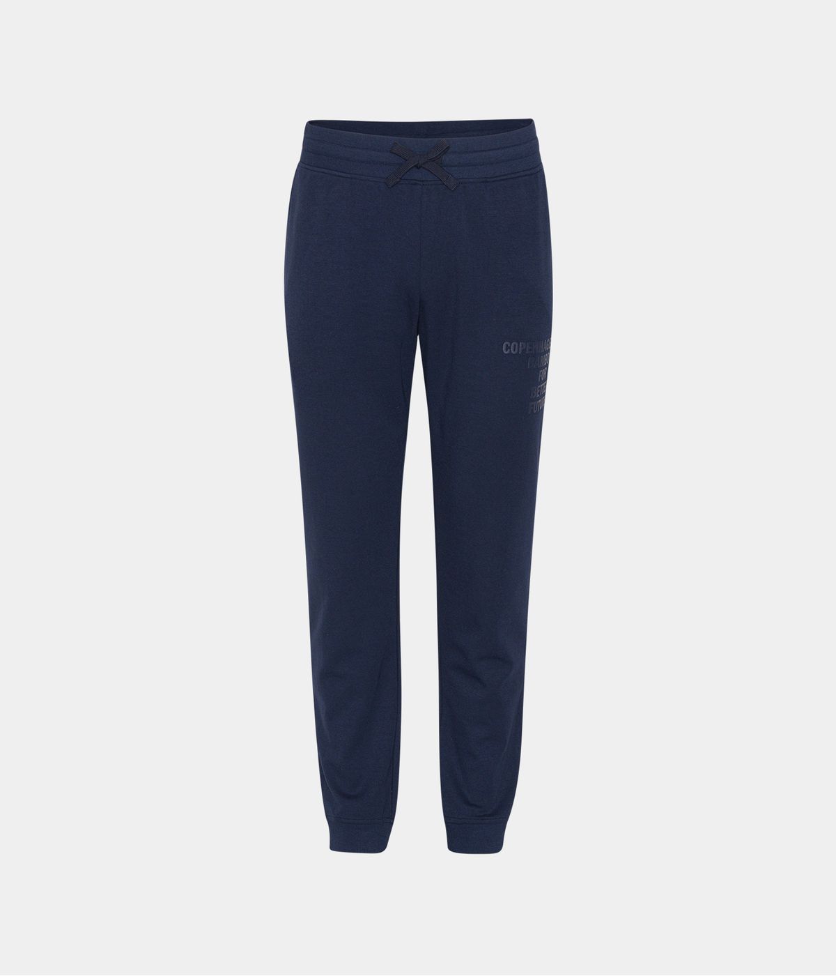 Navyblå bambus sweatpants til mænd med logo fra Copenhagen Bamboo, L