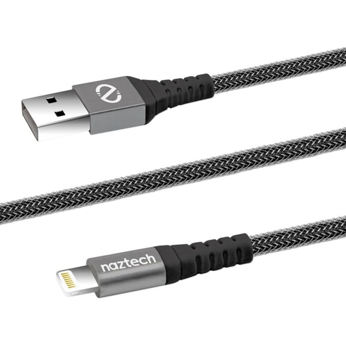 Naztech MFI Lightning USB ladekabel Ekstra stærk 120cm Black