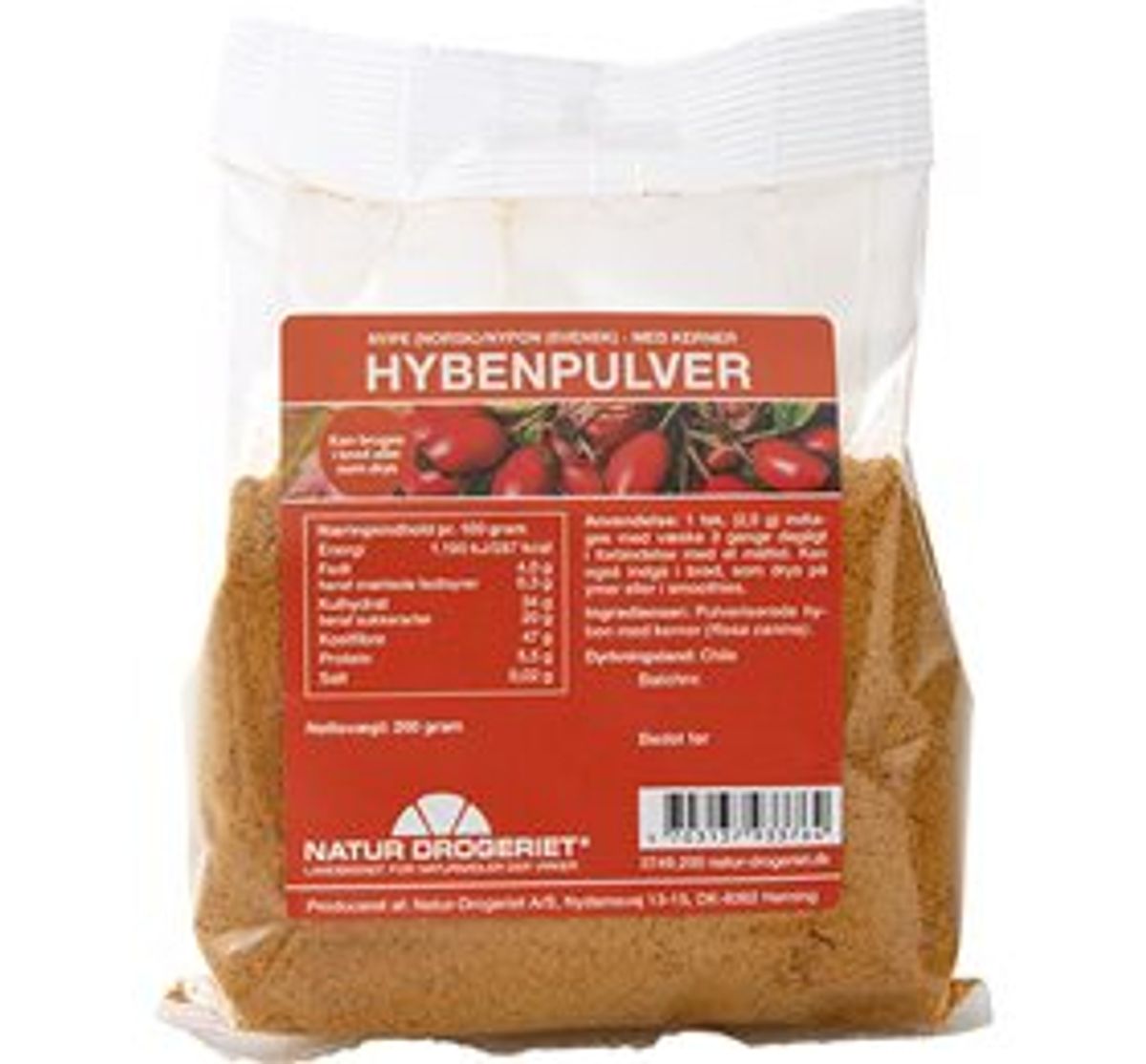 ND Hyben pulver fint m. kerner 200 g.