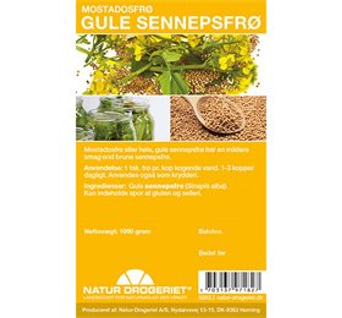 ND Sennepsfrø gul hel 1000 g.