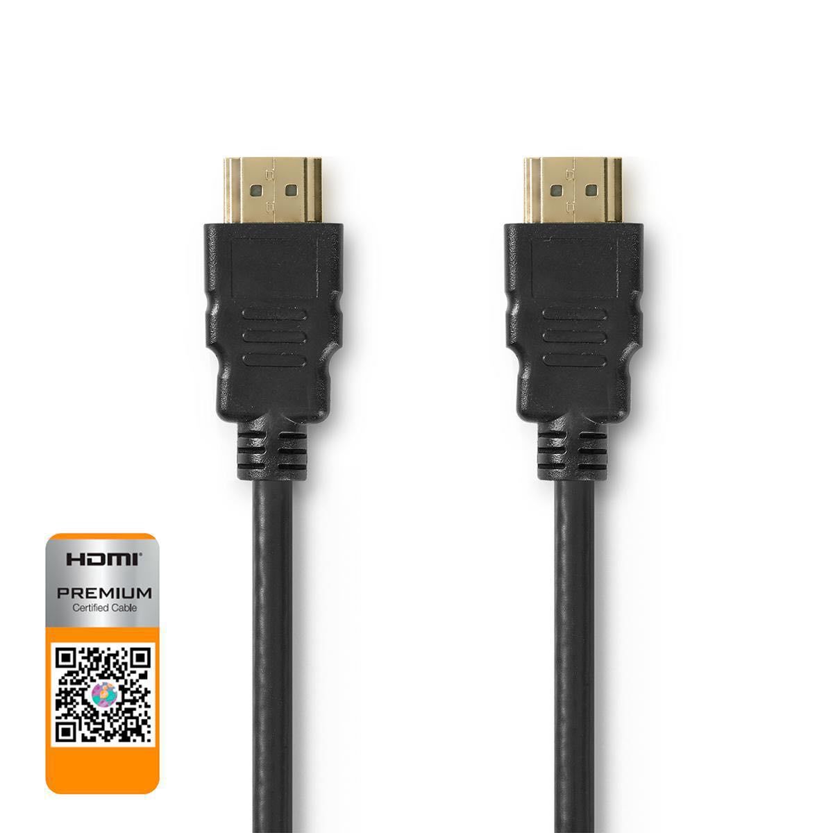 Nedis - 2.0 HDR High Speed HDMI (Sort) - 4K@60Hz - 0,5 m