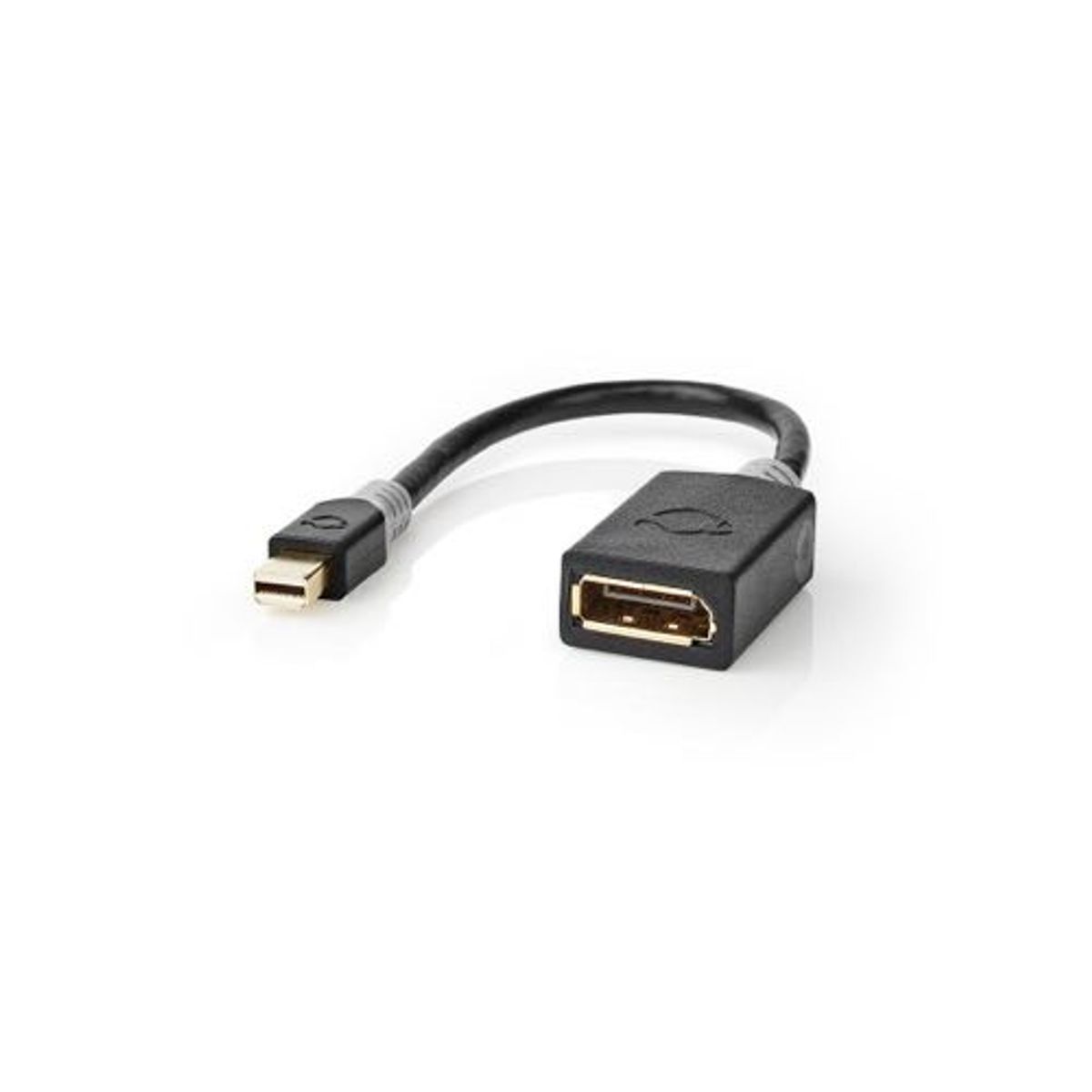 Nedis - Mini DisplayPort 1.4 til DisplayPort Adapter (Han-Hun) (Anthracite) - 8K@60Hz - 0,2 m