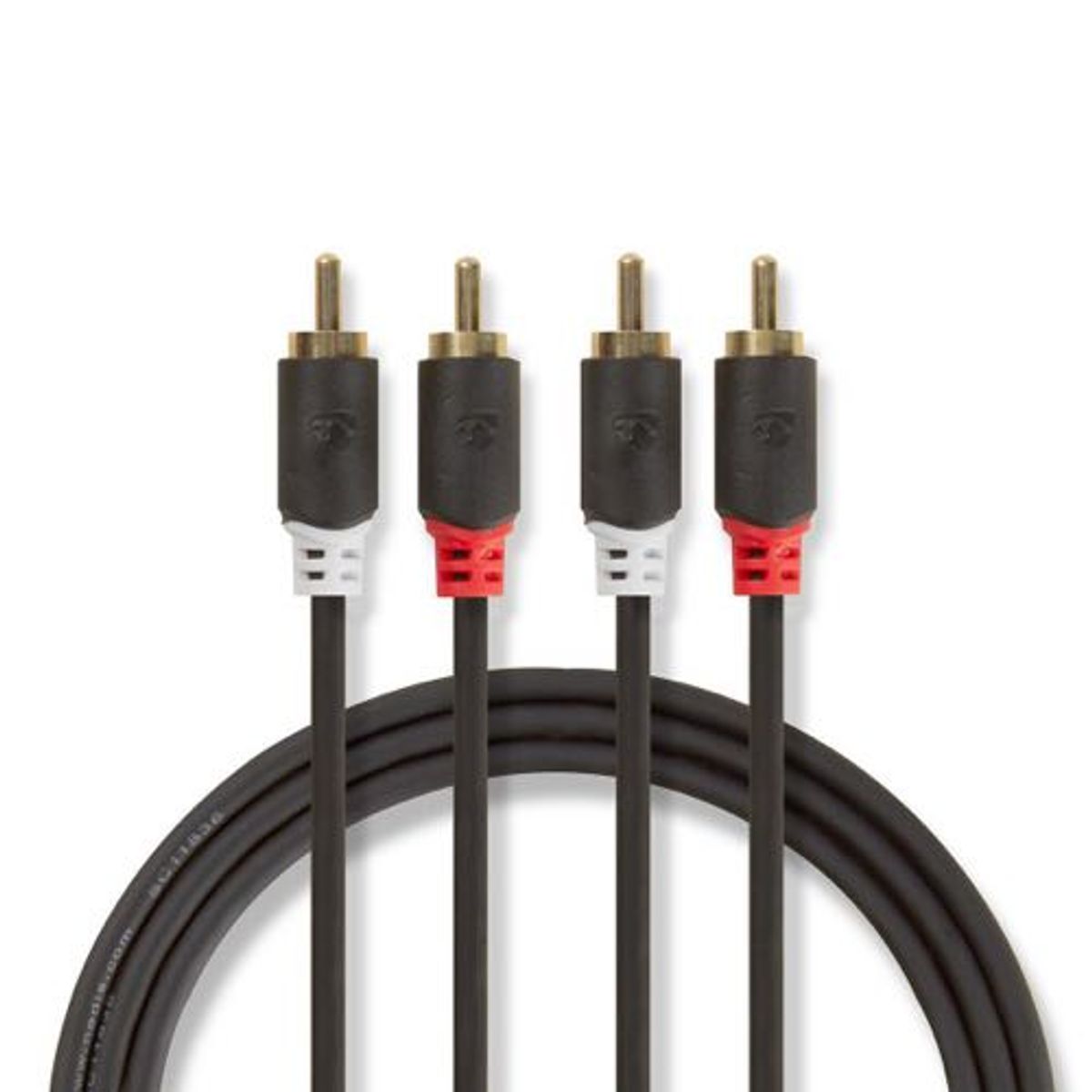 Nedis - Phone kabel (Stereo) (2xRCA) (Han-Han) (Anthracite) - 3,0 m