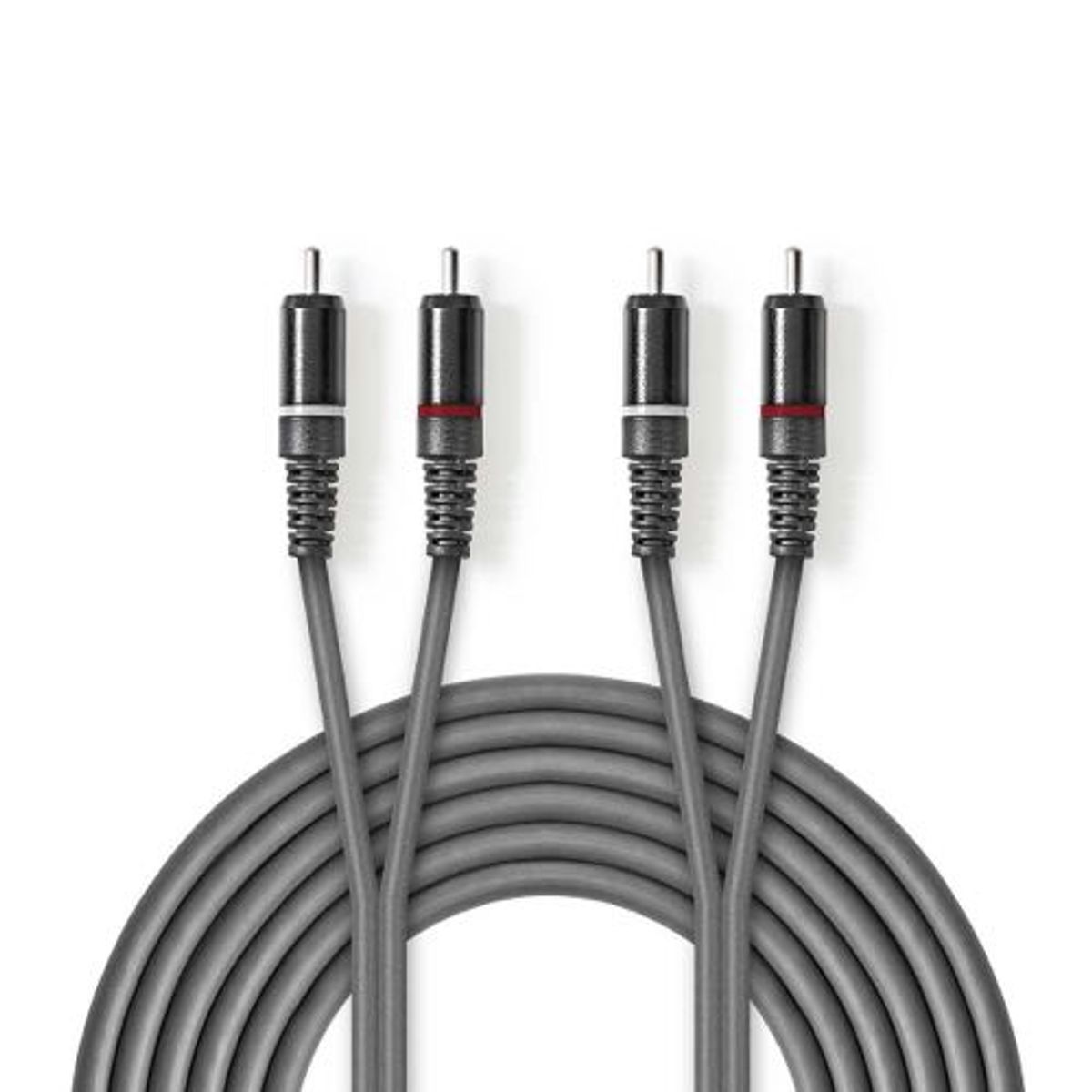 Nedis - Phone kabel (Stereo) (2xRCA) (Han-Han) (Mørkegrå) - 3,0 m