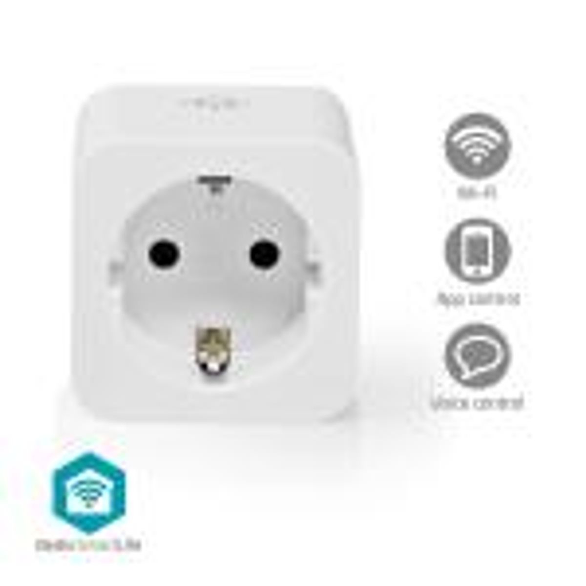 Nedis SmartLife Smart Plug stikkonktakt | Wi-Fi | Effektmåler | 3680 W | Type F (CEE 7/3) | -10 - 45 °C | Android / IOS | Hvid