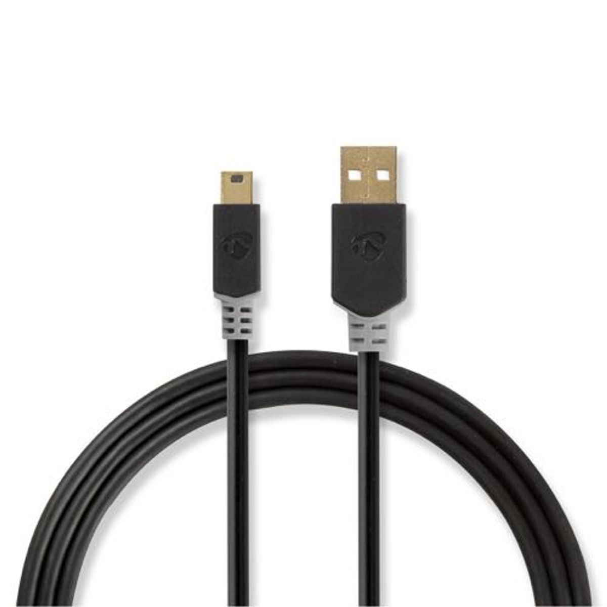 Nedis - USB 2.0 High Speed kabel (USB-A / USB Mini-B) (Han-Han) (Anthracite) - 2,0 m