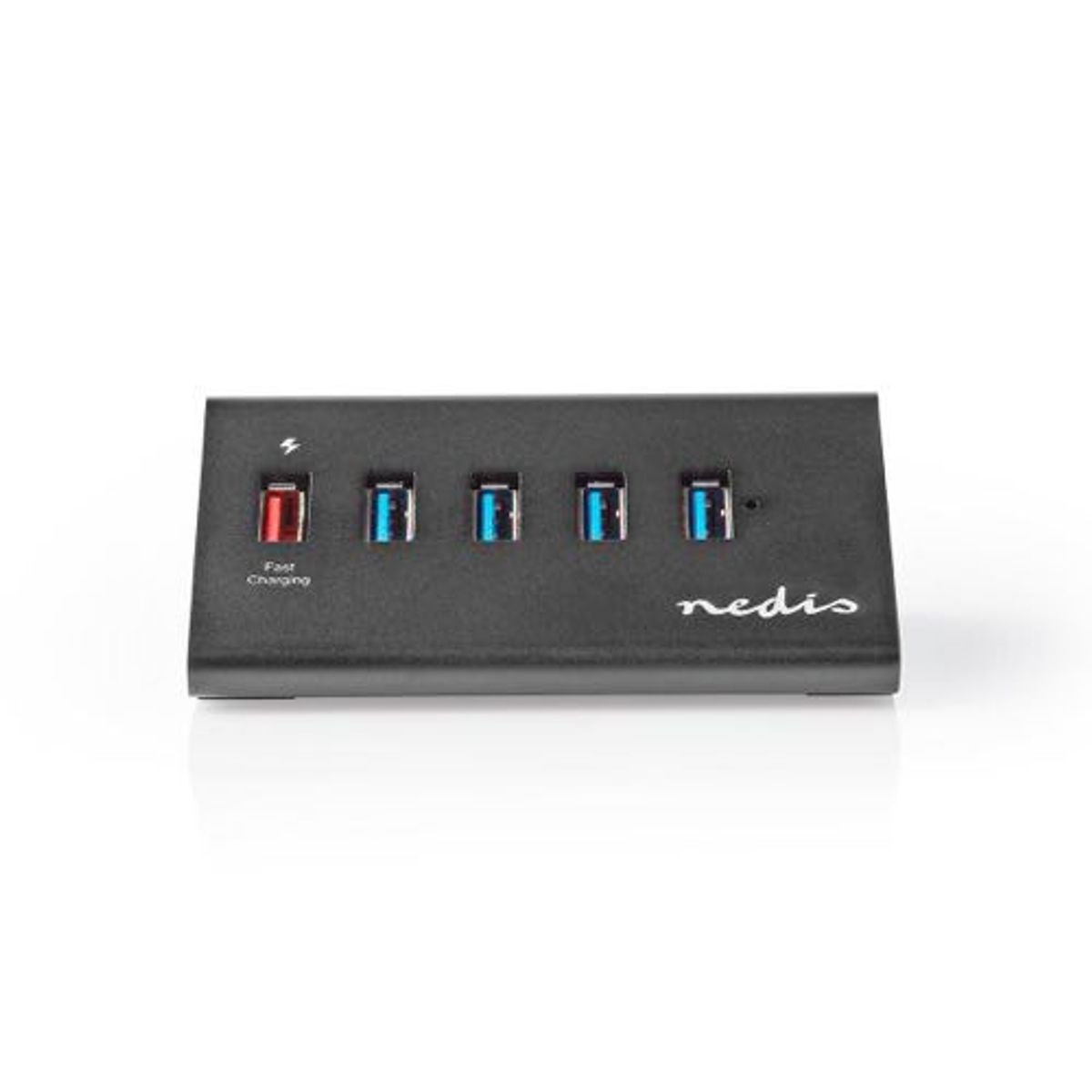 Nedis - USB-A 3.0 Hub (4xUSB-A / 1xHurtig opladningsport)(Sort) - 0,1 m