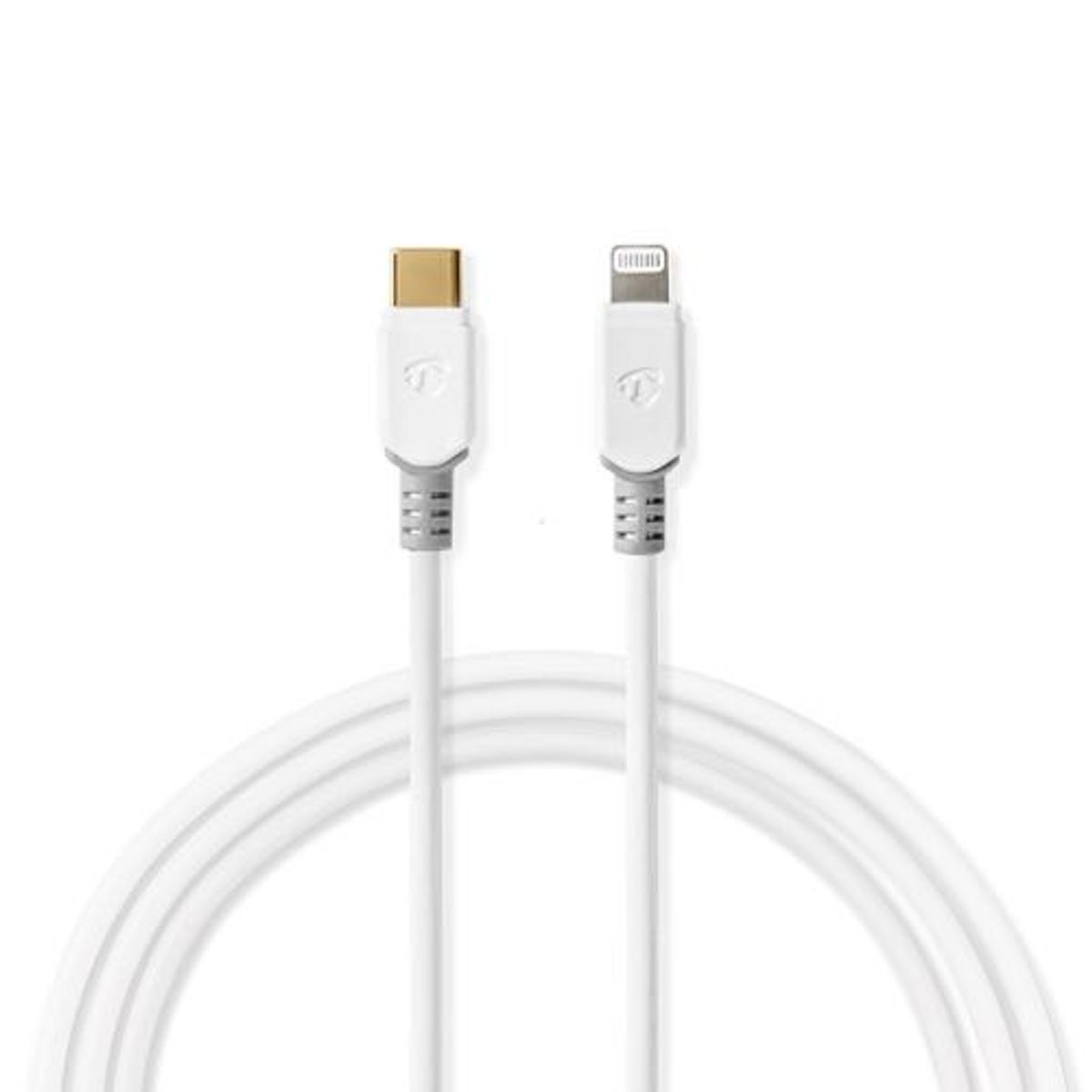 Nedis - USB-C kabel Apple MFi certified (2A/18W) (USB-C / Apple Lightning) (Han-Han) (Grå/Hvid) - 3,0 m