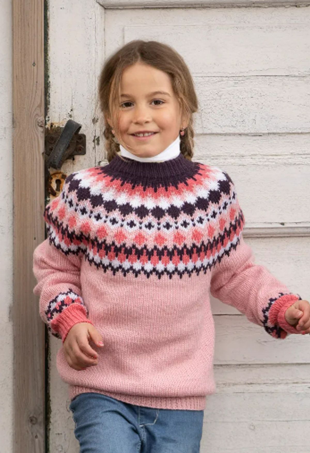 "Nellik" Genser - Viking Design 2115-1A Kit - 2-12 År - Viking Eco Highland Wool, fra Viking