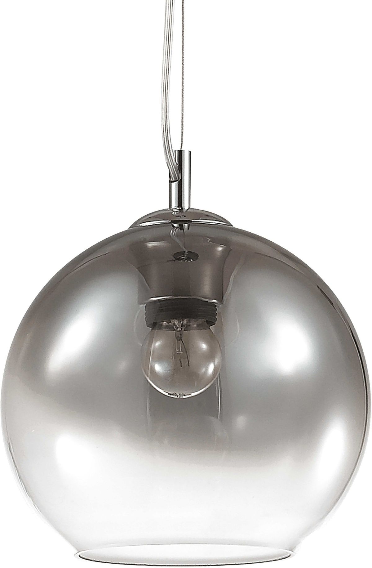 Nemo, Pendel lampe, E27 max 1 x 60W, E27, gennemsigtig/krom, metal, glas, Ø200xHmin240/max2330mm