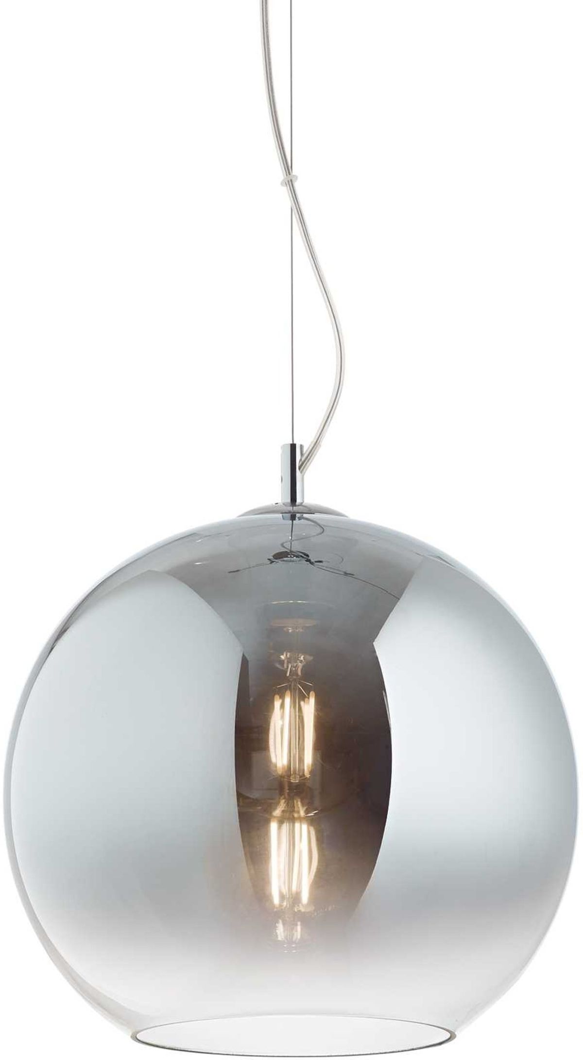 Nemo, Pendel lampe, E27 max 1 x 60W, E27, krom/gennemsigtig, metal, glas, Ø300xHmin320/max2410mm