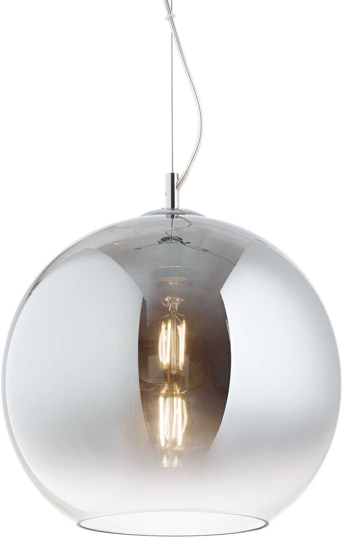 Nemo, Pendel lampe, E27 max 1 x 60W, E27, krom/gennemsigtig, metal, glas, Ø400xHmin430/max2520mm