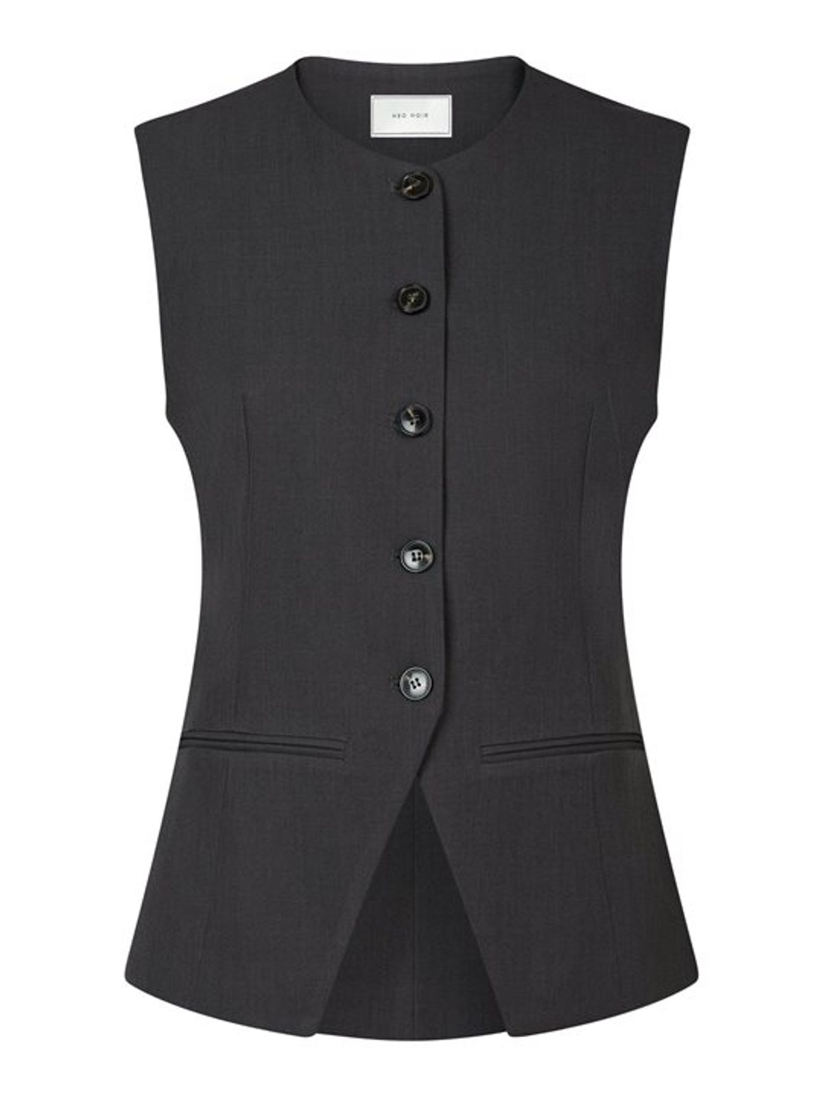 Neo Noir - Fabia Structure Waistcoat - Dark Grey