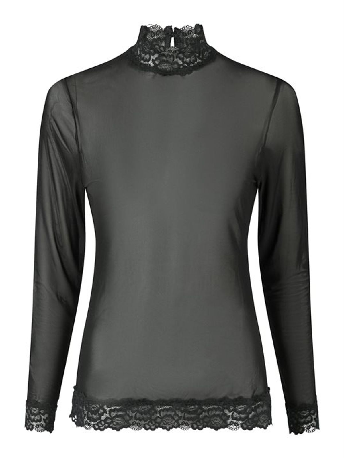 Neo Noir - Liza Mesh Lace Blouse - Black