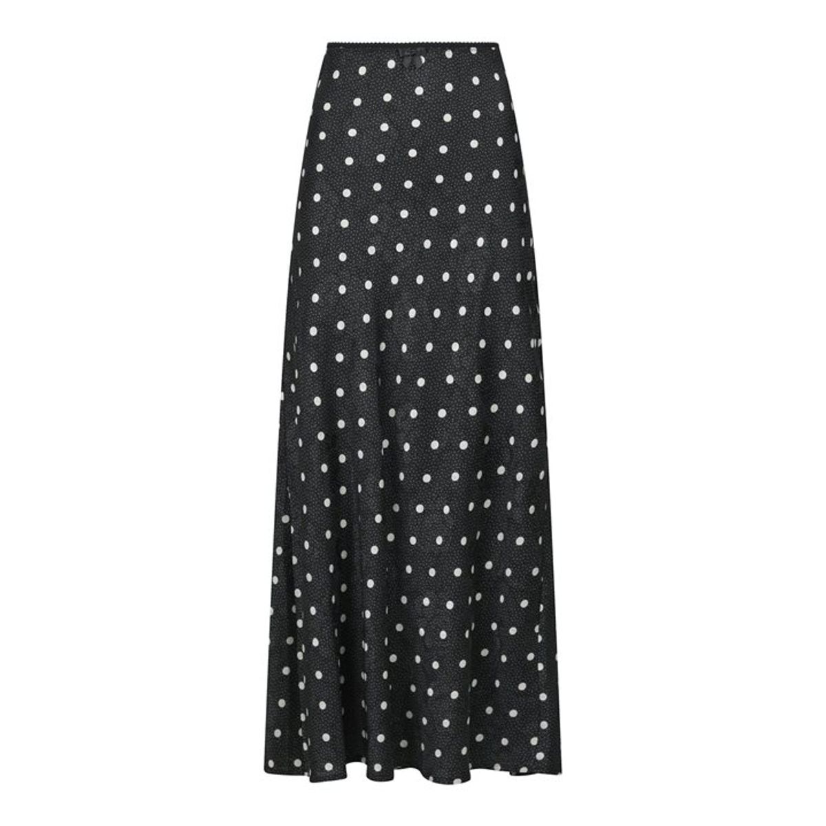 Neo Noir - Lola Retro Dot Long Skirt - Sort