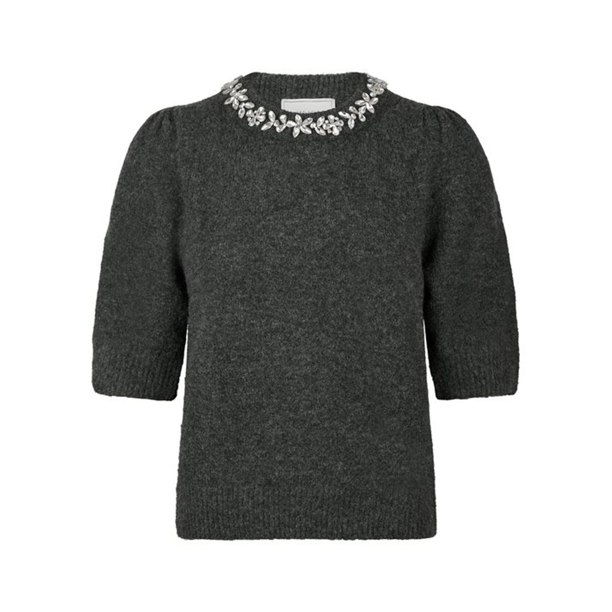 Neo Noir - Maia Stone Knit Blouse - Antracit Melange