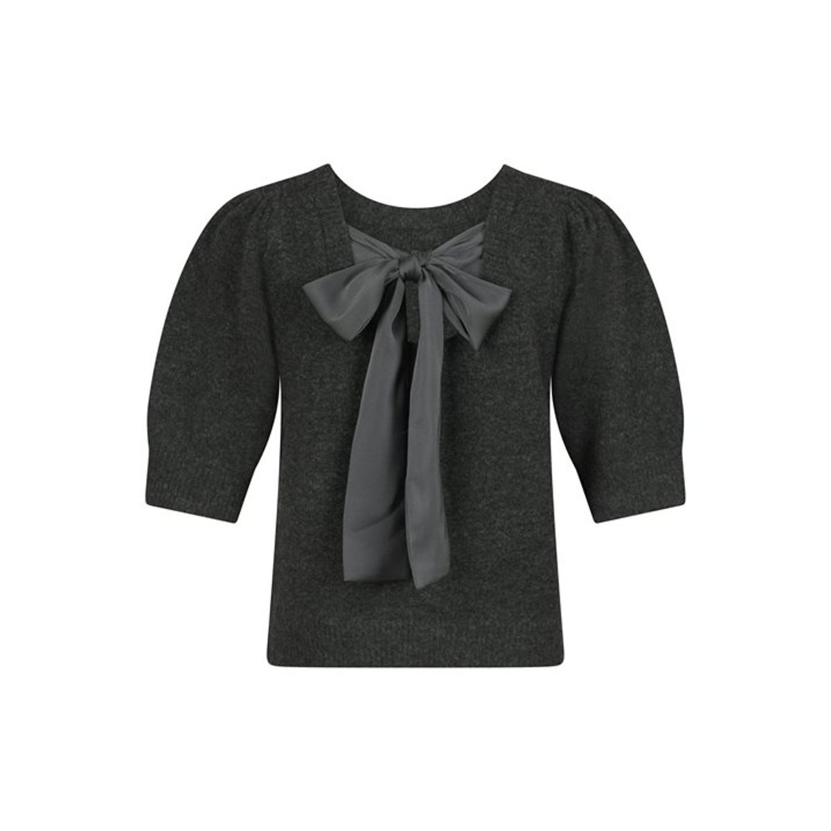 Neo Noir - Martha Bow Knit Tee - Antracit