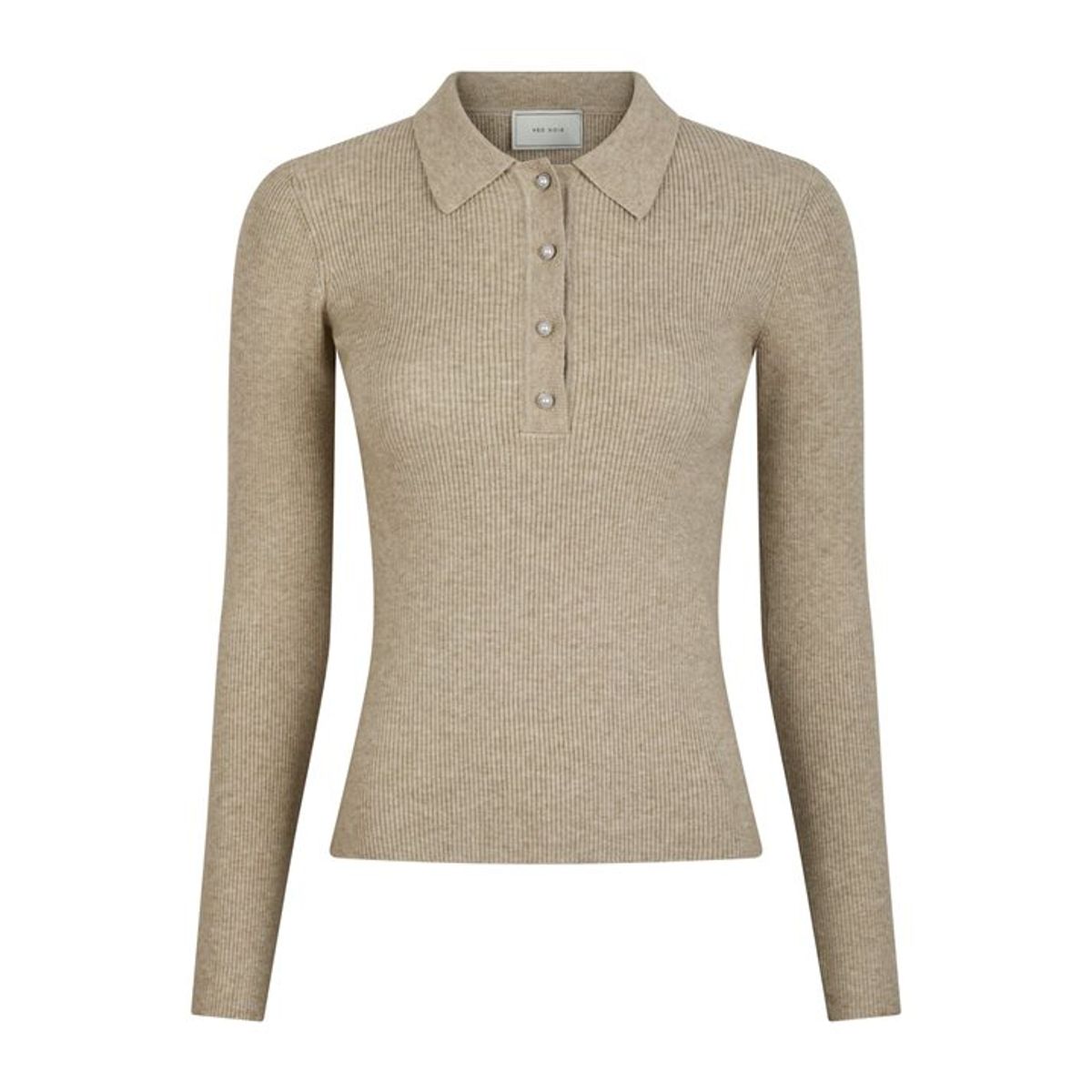 Neo Noir - Panama Knit Blouse - Beige Melange