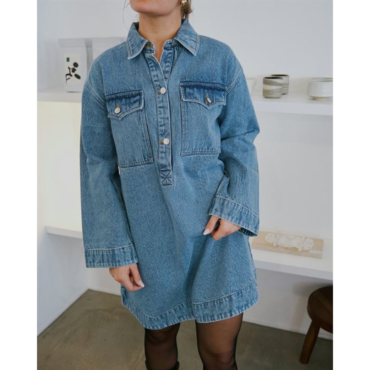 Neo Noir - Paras Denim Dress - Smoke Blue