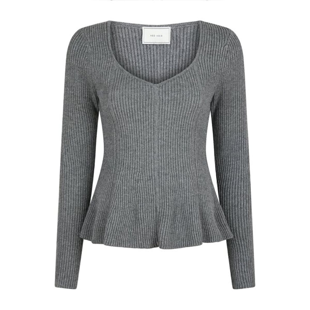 Neo Noir - Sorene Knit Blouse - Dark Grey Melange