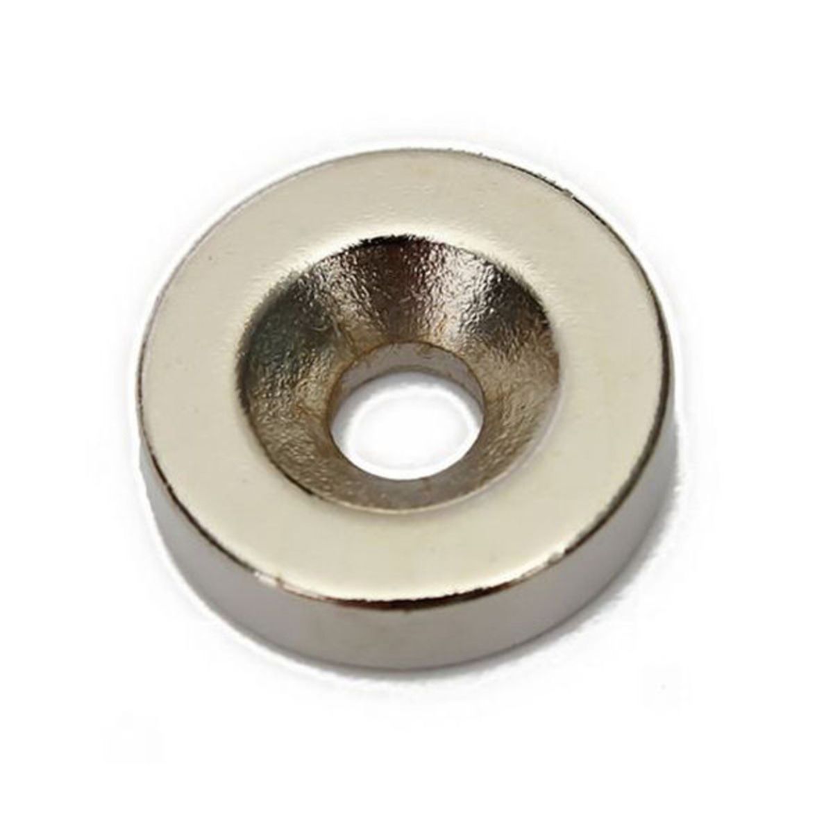 Neodymium Skivemagnet, Ø15x5mm m. 4mm hul