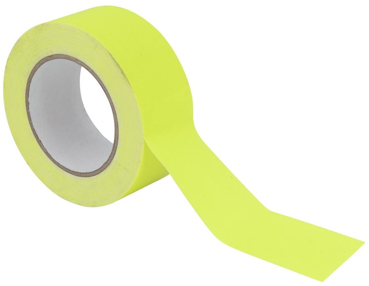 Neon Glow Gaffatape 50mm x 25m - Flere farver Gul