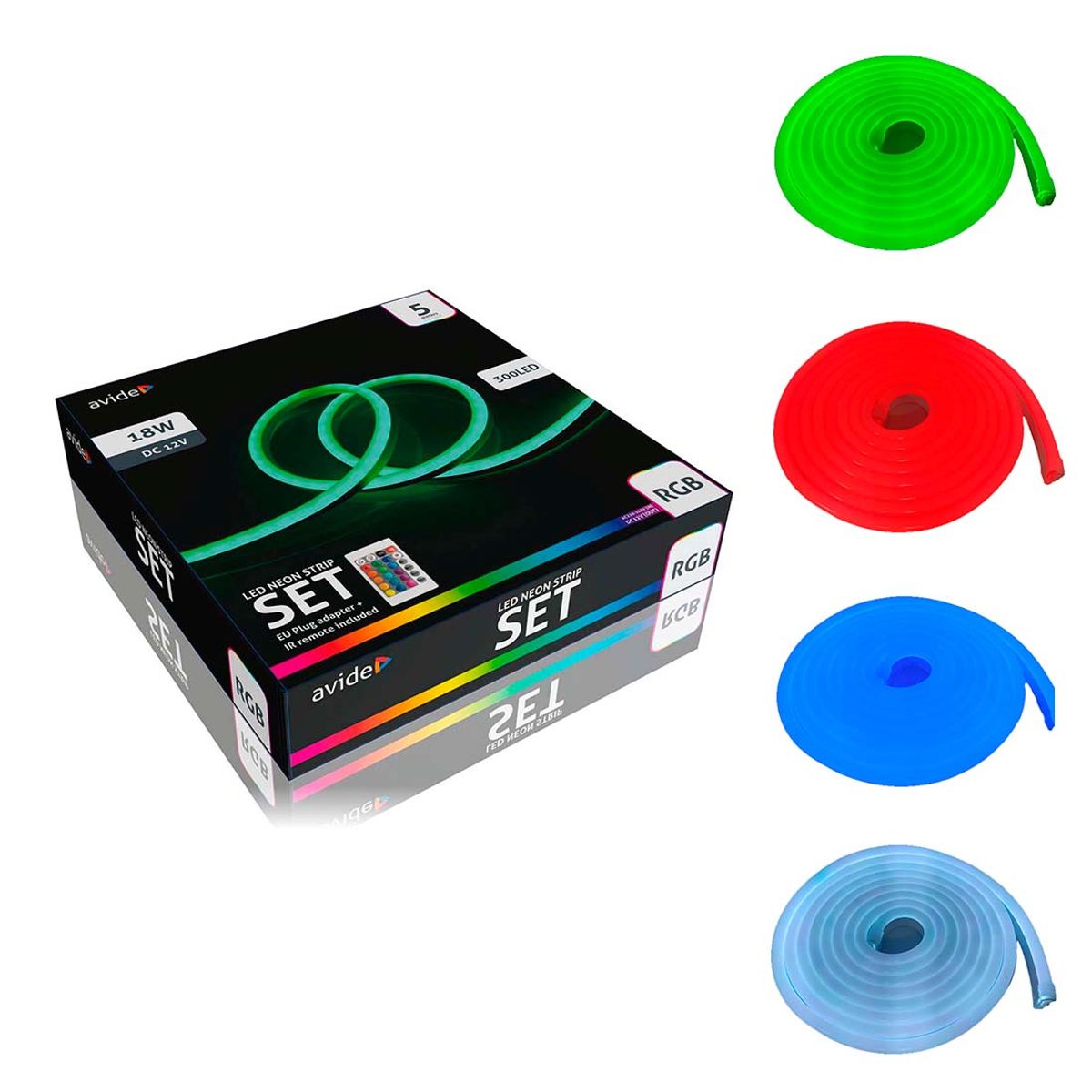 Neon LED Strip 12V - RGB - Fjernbetjening - 5m - IP67