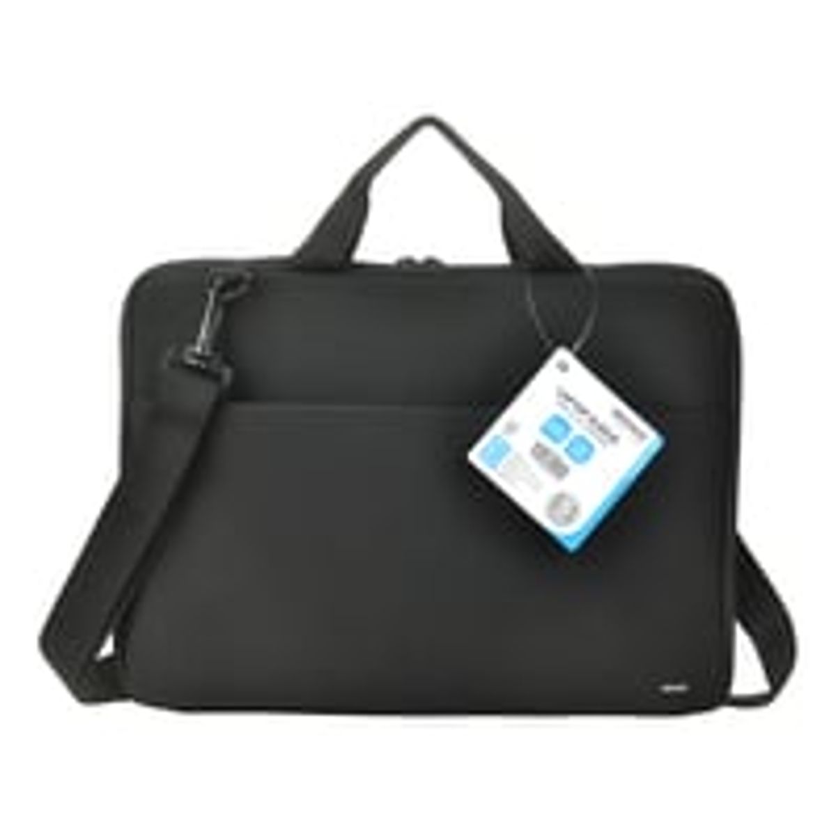 Neoprene Laptop sleeve 13-14" handles, shoulder strap, black