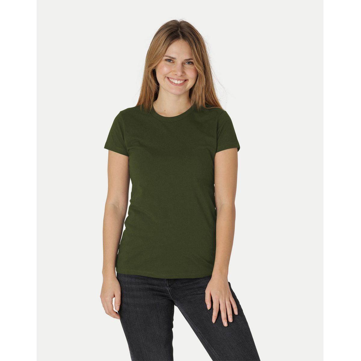 Neutral Dame Fitted T-Shirt Oliven