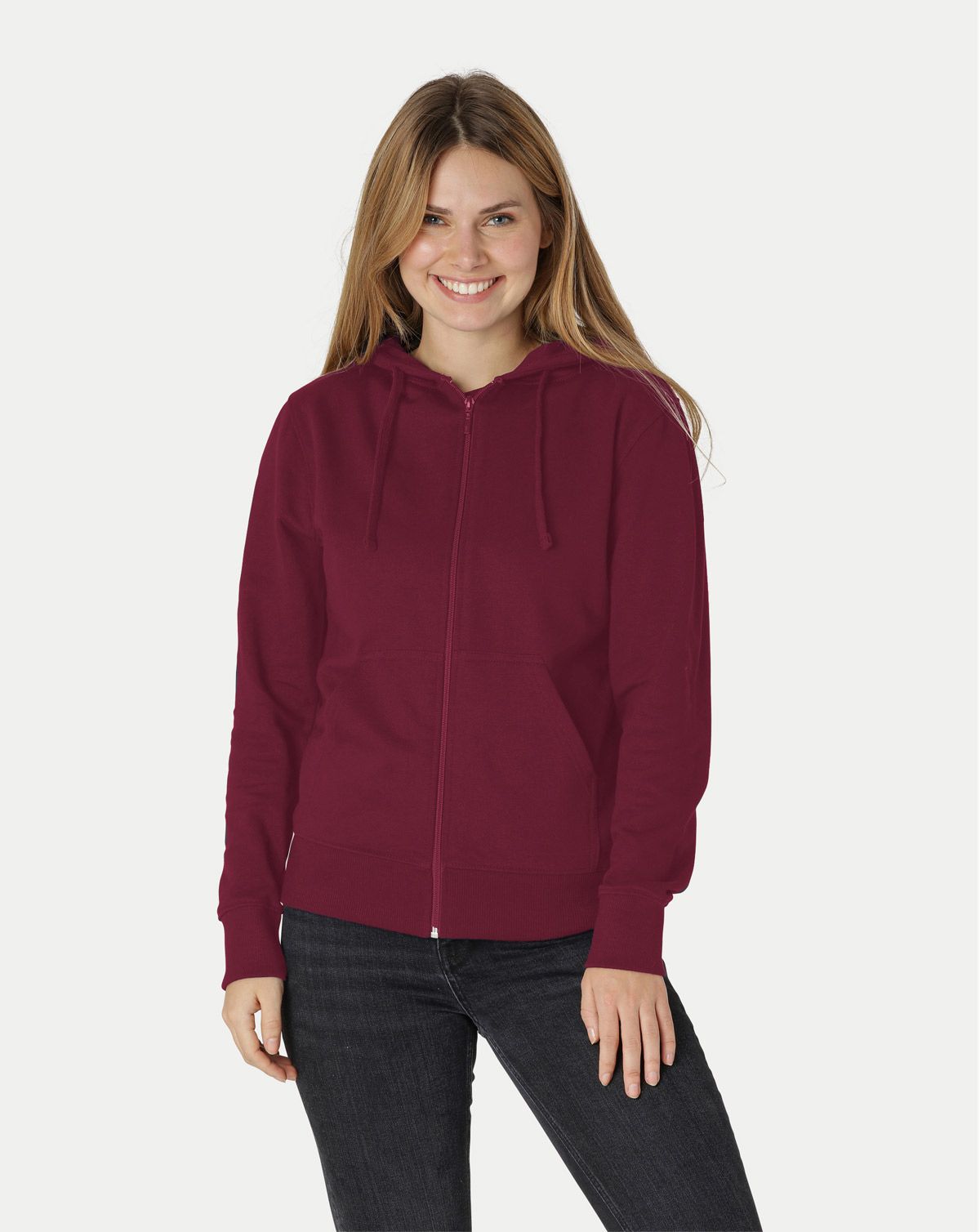 Neutral Dame Hoodie m. lynlås Bordeaux