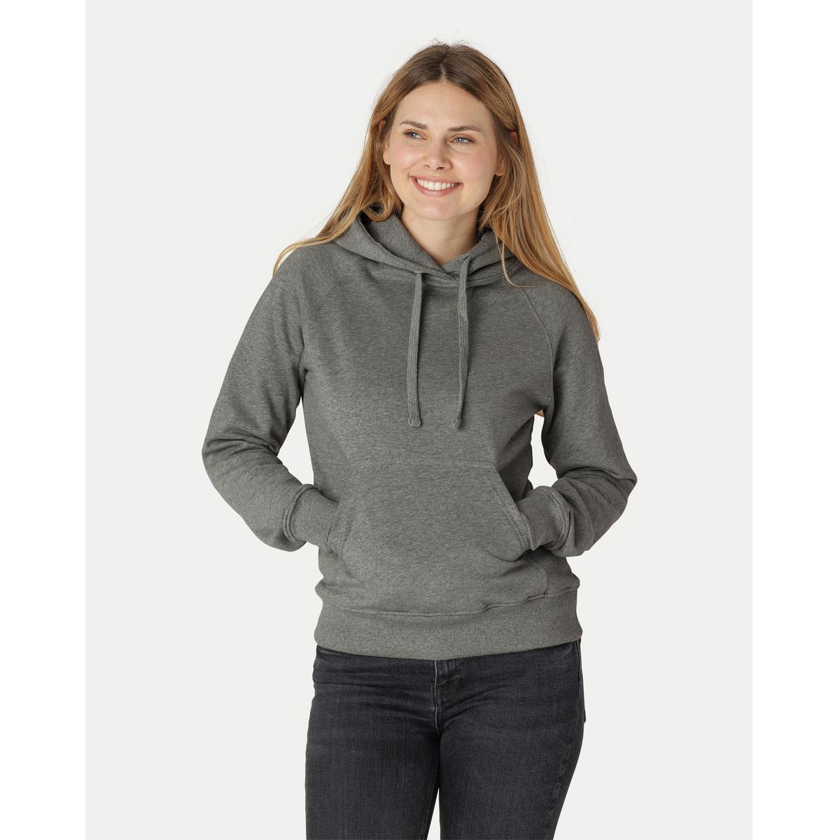 Neutral Dame Hoodie Mørk Grå Melange