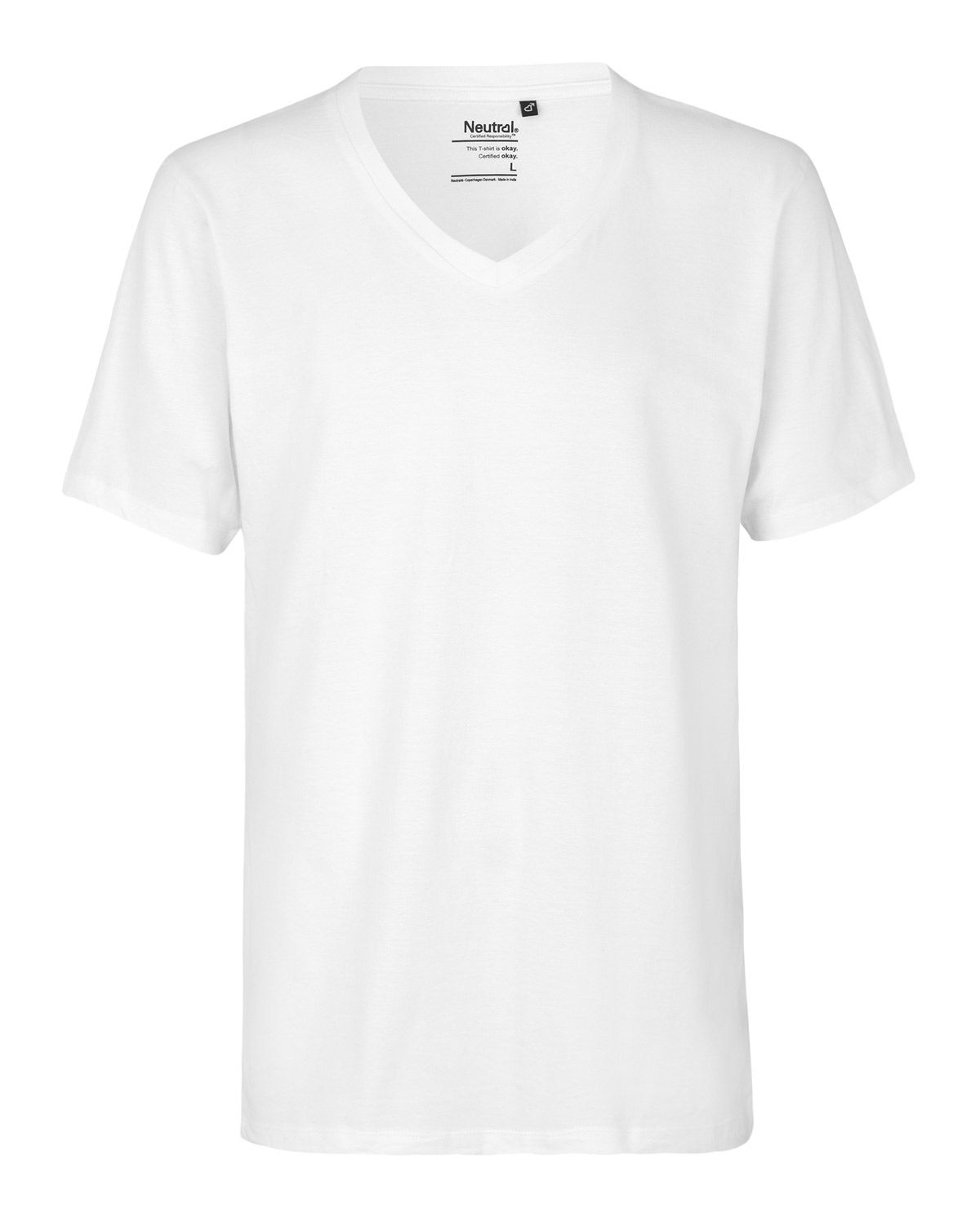 Neutral Deep V-neck T-Shirt Hvid