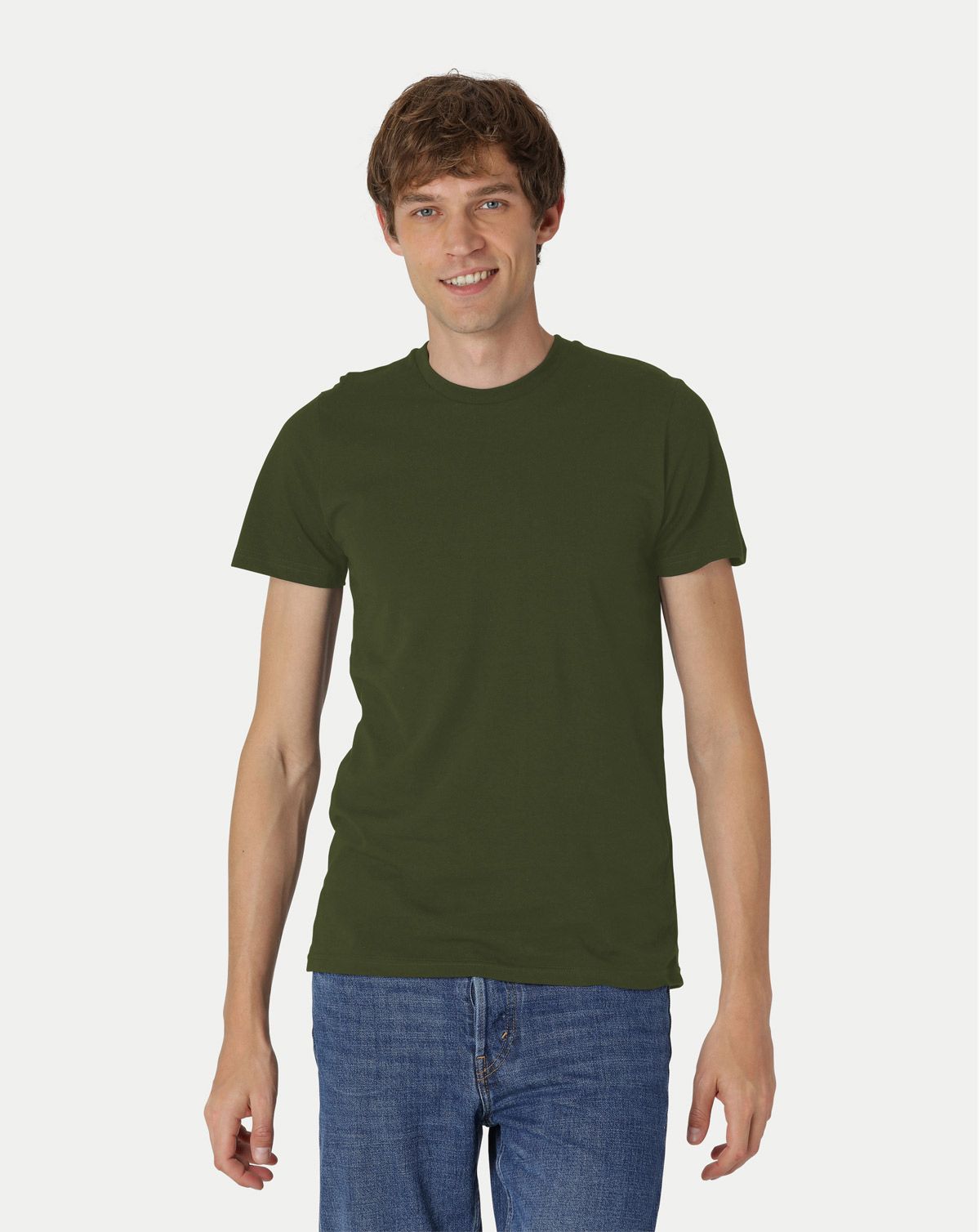 Neutral Fitted T-Shirt Oliven