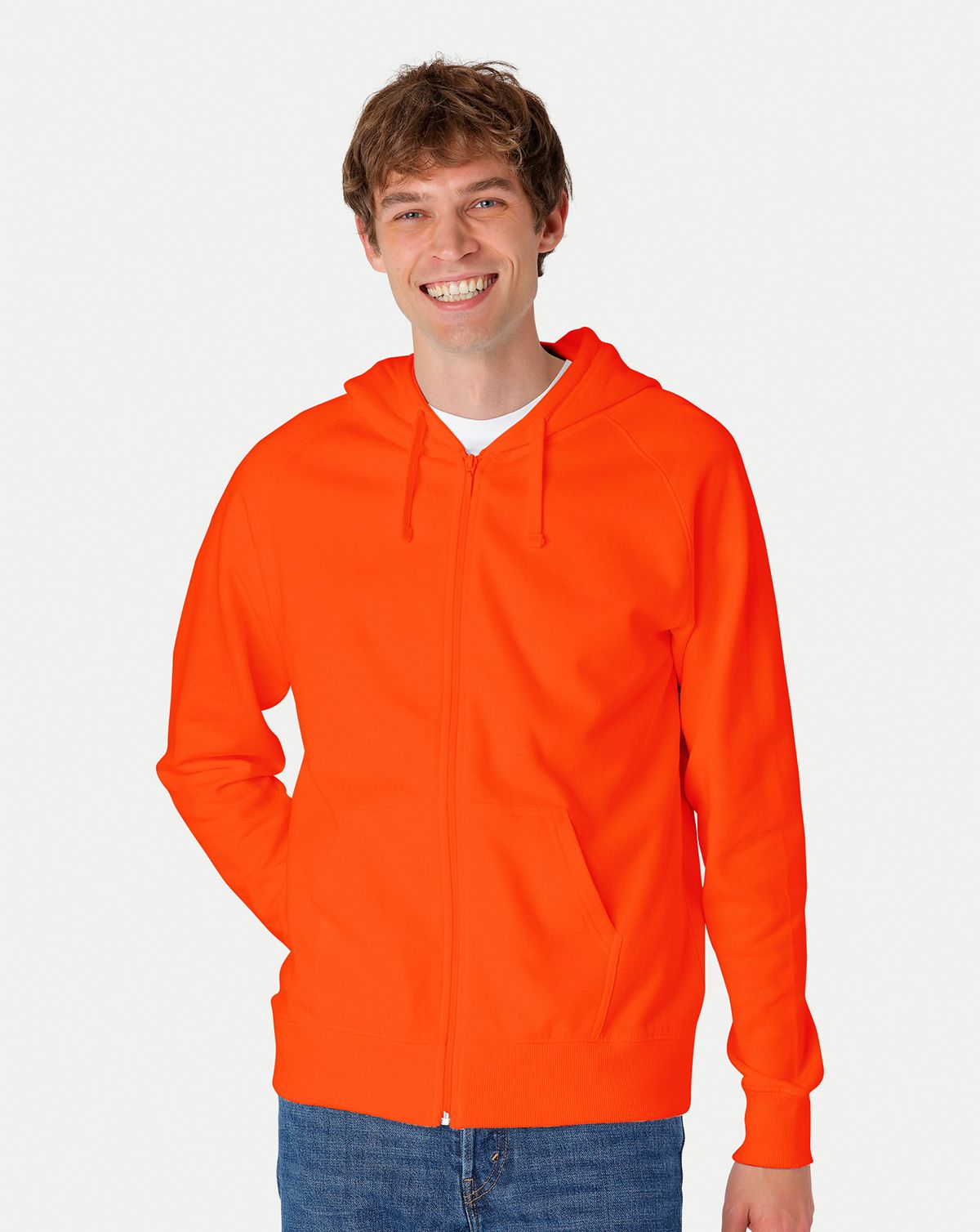 Neutral Hoodie m. lynlås Orange