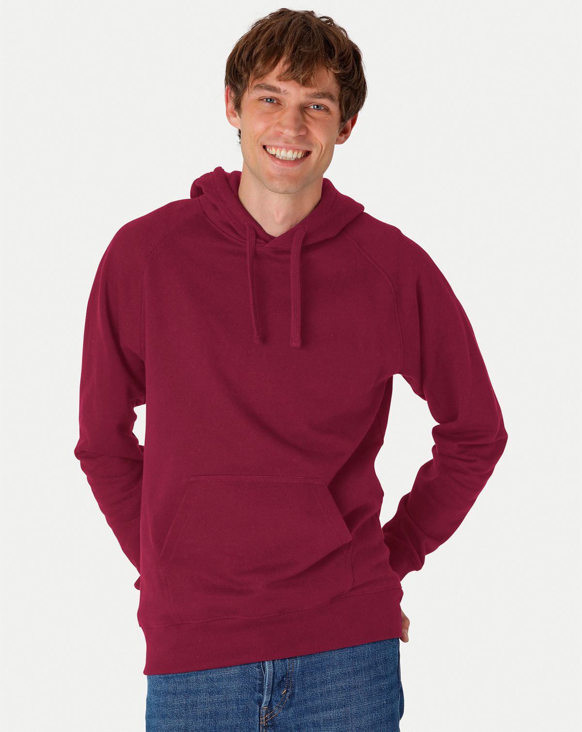 Neutral Klassisk Hoodie Bordeaux