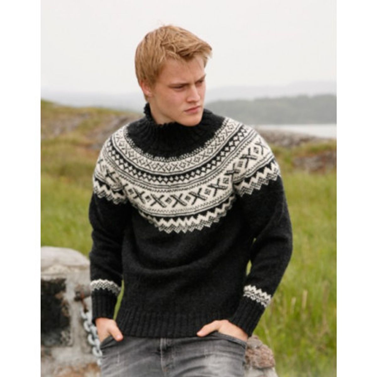 Neville by DROPS Design - Sweater Strikkeopskrift str. S - XXXL - Large