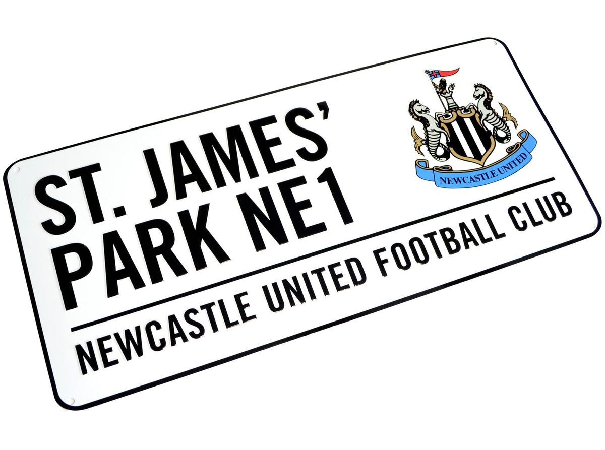 Newcastle United skilt i metal (40x18 cm)