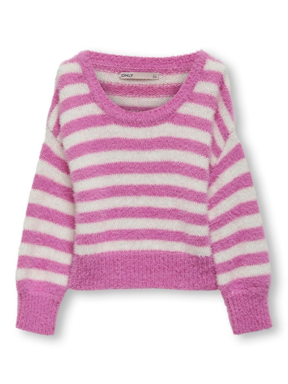 Newpiumo langærmet pullover - SUPER PINK - 116