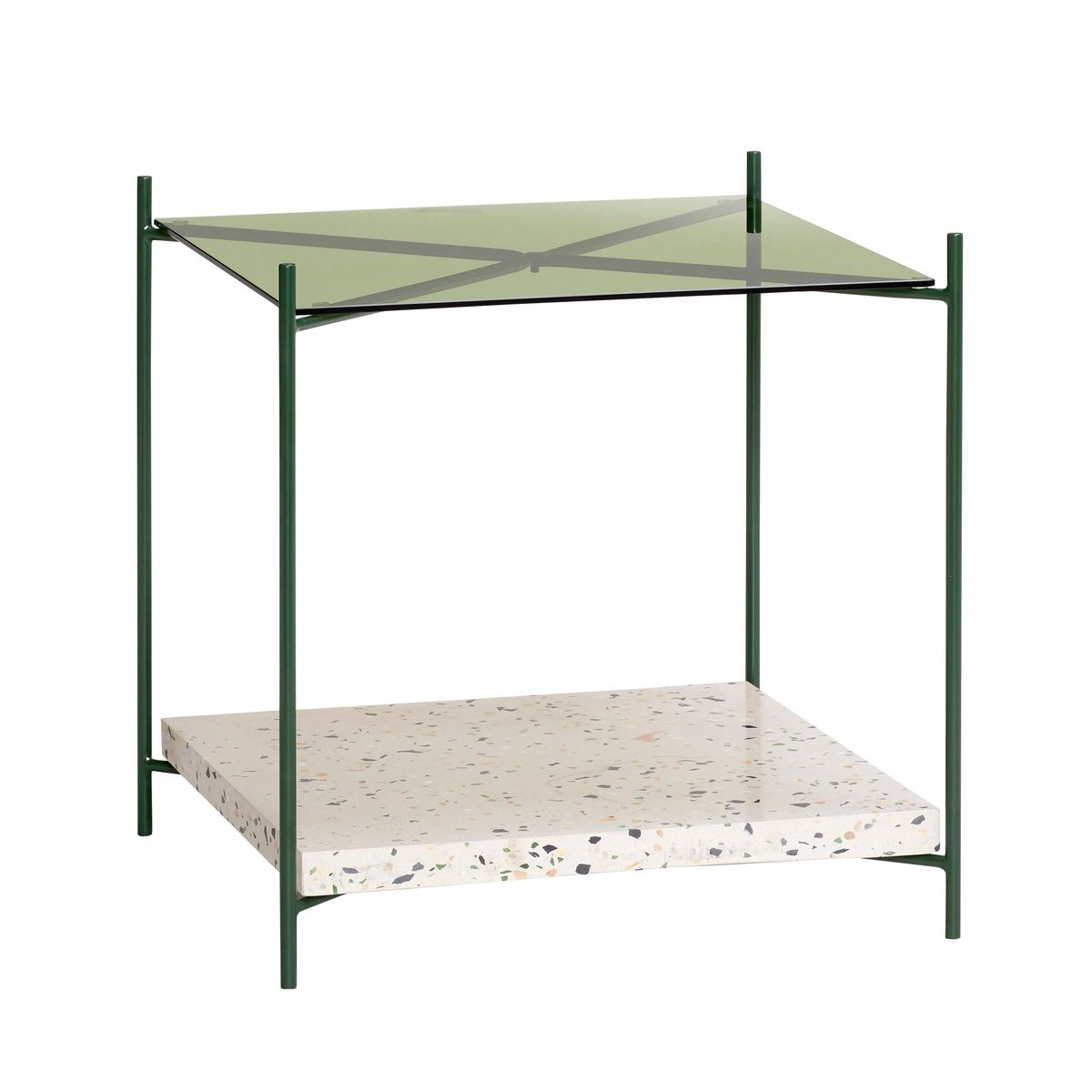 Niche Sidebord Grøn/Terrazzo - 42x42xh43cm